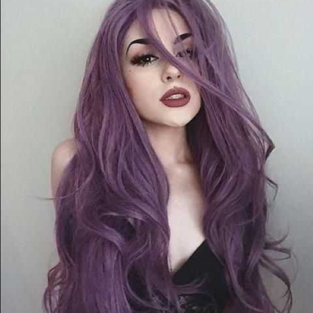 ✨22” PURPLE BODY WAVY  LACE FRONT WIG💫 NEW